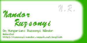 nandor ruzsonyi business card
