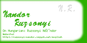 nandor ruzsonyi business card